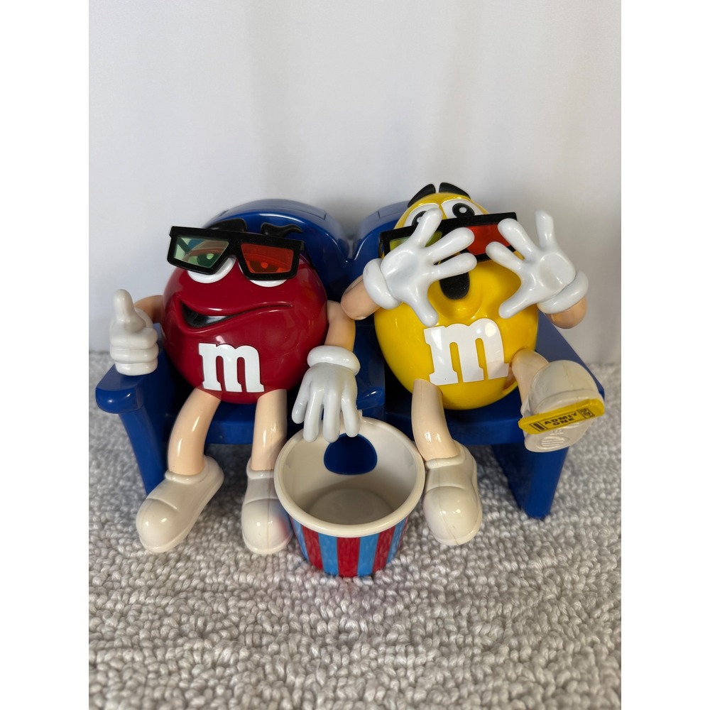 M&Ms World Red Yellow M&M Movie Theater 3D Glasses Candy Dispenser